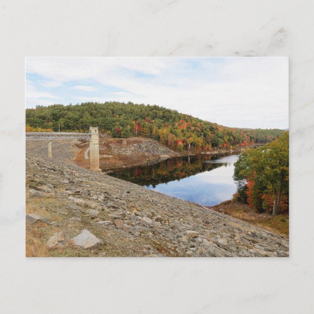 Otter Brook Staudamm im Herbst Postkarte (Vorderseite)