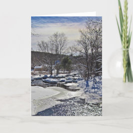 Otter Brook Winter Szene Feiertagskarte