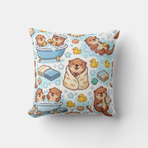 Otter Bubble Bath Wurfkissen
