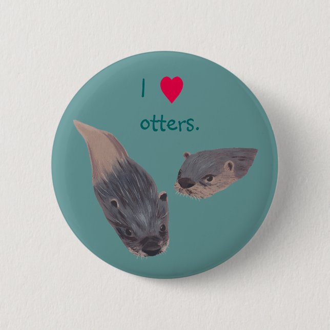 Otter-Button des Herzens I auf Knöpfen Button (Vorderseite)