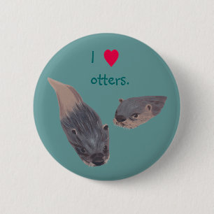 Otter-Button des Herzens I auf Knöpfen Button