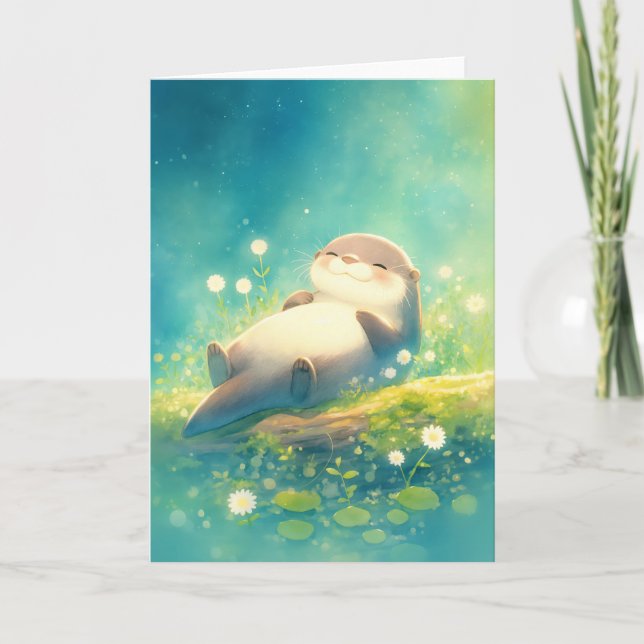 Otter Calm Reverie Karte (Vorderseite)