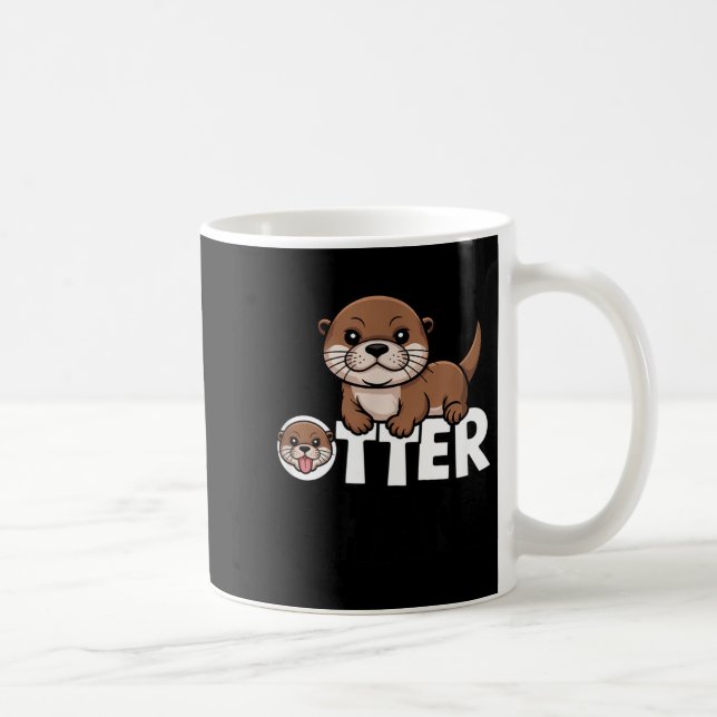 Otter Chaos Funny Animal Lover Cute Pun Sayings Qu Kaffeetasse (Rechts)