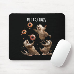 Otter Chaos Funny Bagel Kämpfe Sea Otters Puck an Mousepad
