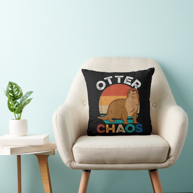 Otter Chaos für Männer Frauen Niedlich Otter Lover Kissen (Stuhl )