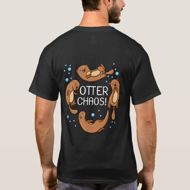 Otter Chaos Geschenk für Kinder Niedlich Schlafen  T-Shirt (Rückseite)