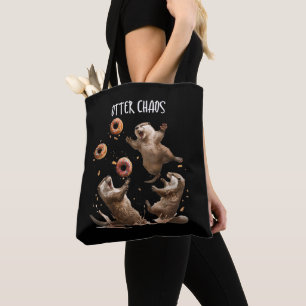 Otter Chaos Lustiger Bagel Kämpfende Seeotter Wort