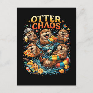 Otter Chaos Postkarte