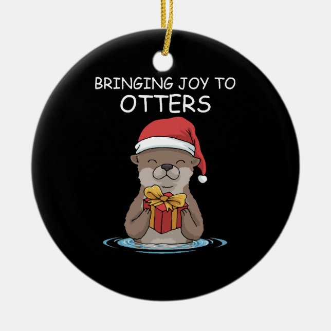 Otter Christmas Funny Weihnachtsgeschenk Keramik Ornament (Vorne)