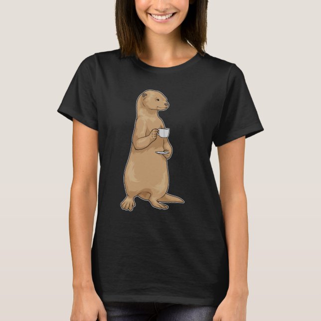 Otter Coffee Cup T-Shirt (Vorderseite)