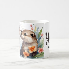 Otter Couple Kissing Together Forever Valentine Kaffeetasse