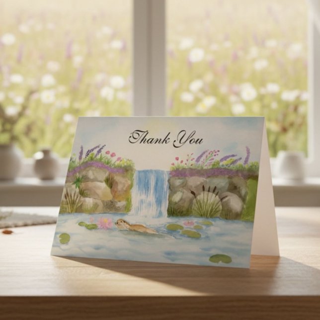 Otter Danke mit Waldwasserfall Karte (Von Creator hochgeladen)