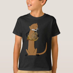 Otter, der das französische Horn spielt T-Shirt