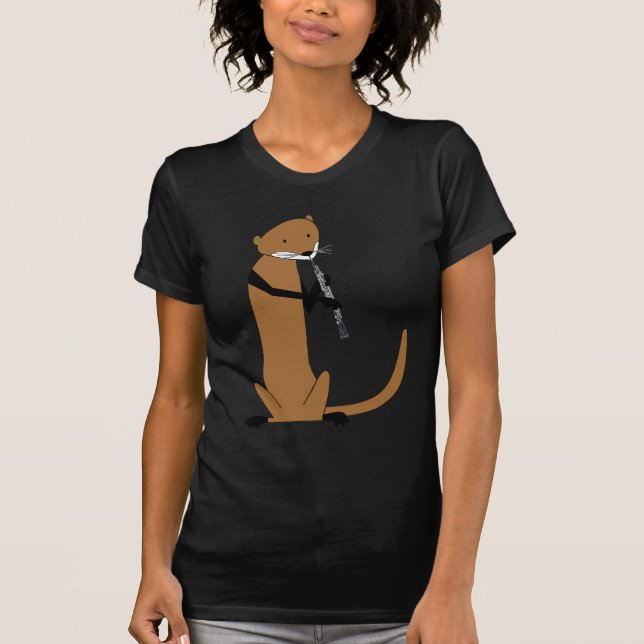 Otter, der das Oboe spielt T-Shirt (Vorderseite)