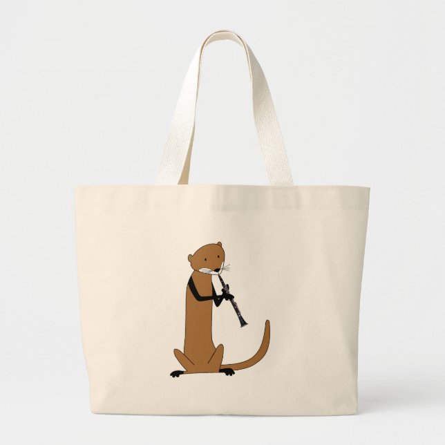 Otter, der den Clarinet spielt Jumbo Stoffbeutel (Vorne)
