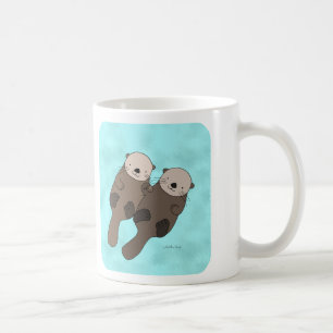 Otter, der HandTassen-niedliche Otter-Paar-Tasse Kaffeetasse