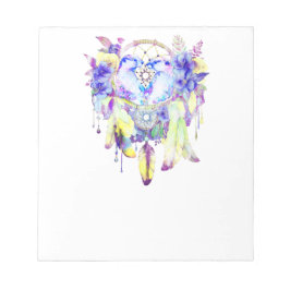 Otter Dreamcatcher Blue Yellow Floral Notizblock