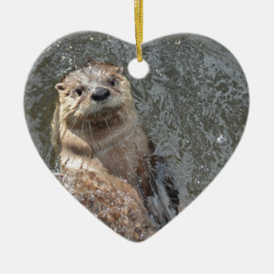 Otter drehen Drehungen um Keramikornament