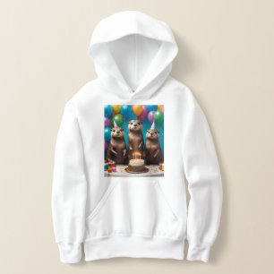 Otter-Drillingings-Geburtstagsfeier, Kinder-Hoodie Hoodie