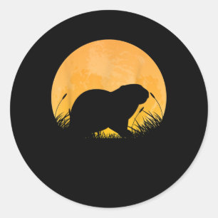 Otter Easy Halloween Outfit Weasel Animal Moon Runder Aufkleber