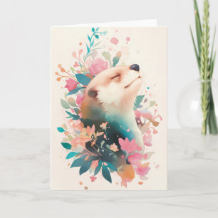 Otter flüstert Blumen Karte
