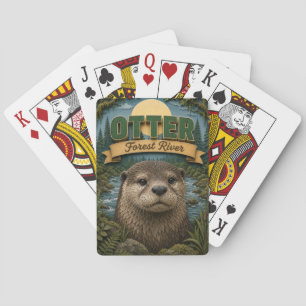 Otter Forest Fluss POPCUT Spielkarten