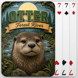 Otter Forest Fluss POPCUT Spielkarten