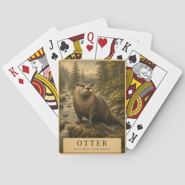 Otter Forest Rivers VINTAGE Spielkarten (Rückseite)