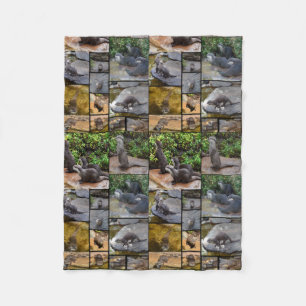 Otter Foto Collage Small Fleece Blanket