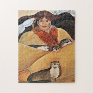 Otter-Frauen-Puzzlespiel Puzzle