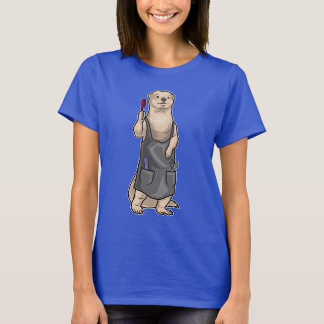 Otter Friseur Comb T-Shirt (Vorderseite)
