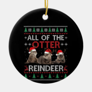 Otter-Geschenk Die Weihnachtszeit des Reinhirsch Keramik Ornament