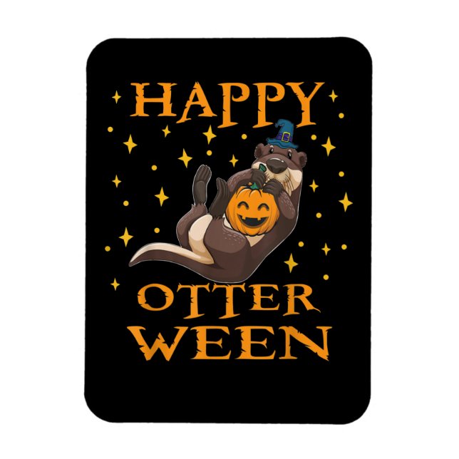 Otter-Geschenk| Happy Otter Niedlich Sea Otter Hal Magnet (Vertikal)
