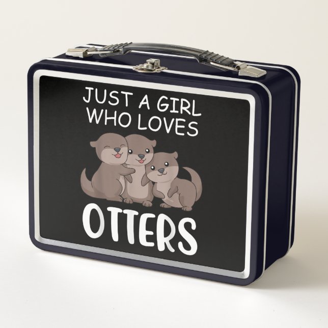 Otter-Geschenk| Nur ein Mädchen, das andere Lieben Metall Brotdose (Vorderseite)