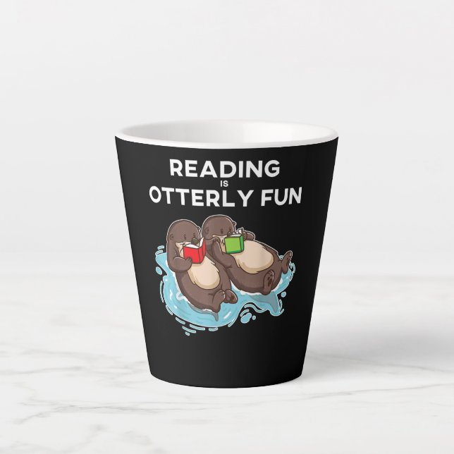 Otter-Geschenk | Sea Otter Book Reading Gift Bookw Milchtasse (Vorderseite)