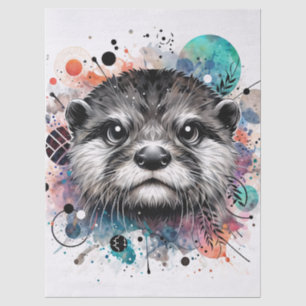 Otter-Gesicht Mehrfarbig Seidenpapier