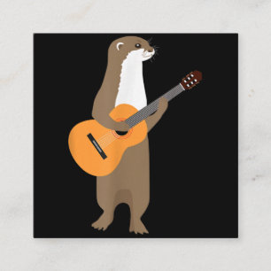 Otter Gift Gitarre Otter Animal Kids Gitarrist Quadratische Visitenkarte