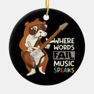 Otter-Gitarrist Wo Worte versagen, spricht Musik Keramik Ornament