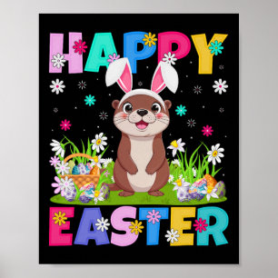 Otter Happy Easter Egg Hunt Bunny Ohr Otter Ostern Poster