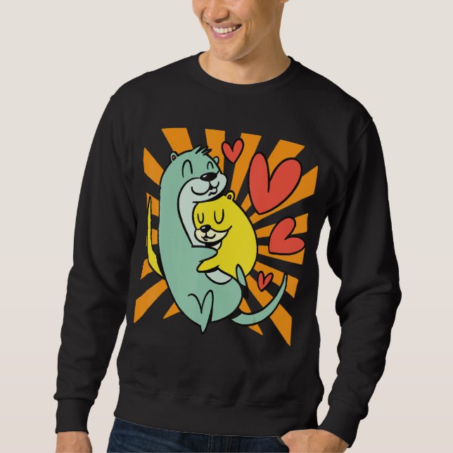 Otter Hugging Sweatshirt (Vorderseite)