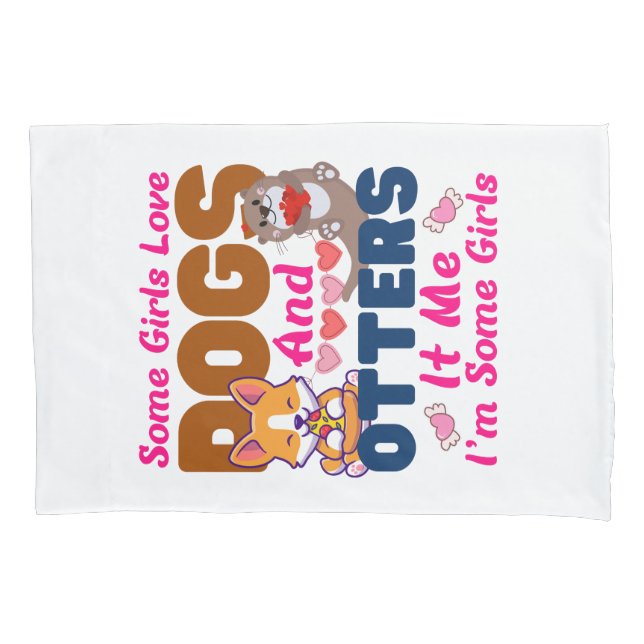 Otter Hund einige Mädchen Liebe Hunde und Kissenbezug (Vorderseite-Links)