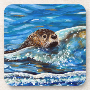 Otter in der Meeresmalerei Getränkeuntersetzer
