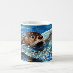 Otter in der Meeresmalerei Kaffeetasse