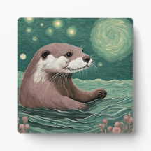 Otter in der Sternennacht und Rose