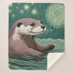 Otter in der Sternennacht und Rose Sherpadecke