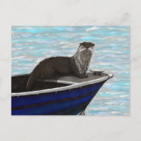 Otter in einem Bootsanstrich