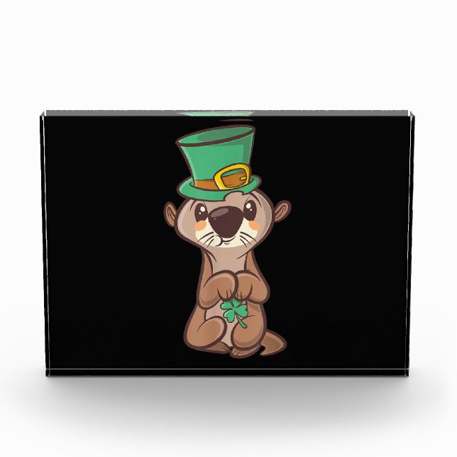 Otter leprechaust patricks day| Geschenk für Mama Fotoblock (Vorderseite)