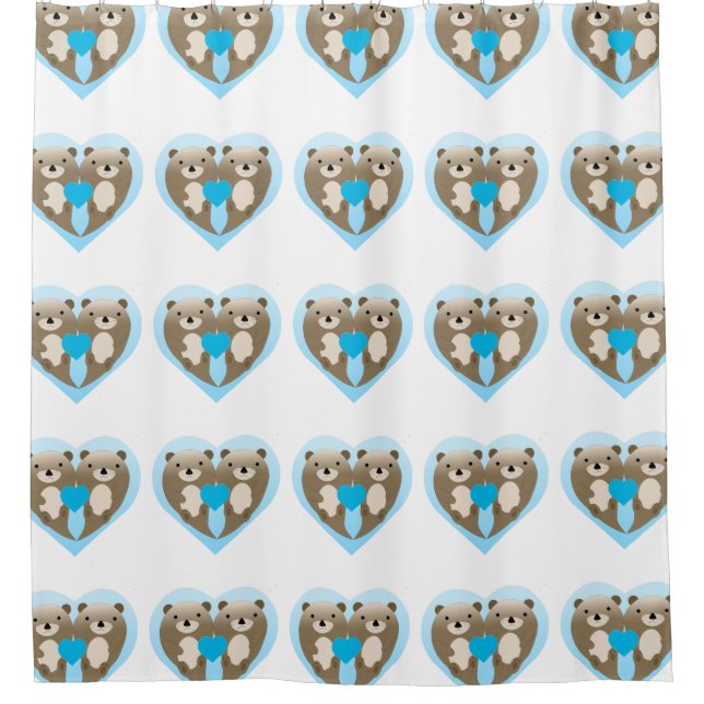 Otter-Liebe Duschvorhang (Vorderseite)
