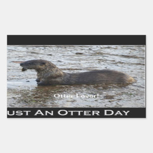 "Otter Lover"-Aufkleber für Wildtiere Rechteckiger Aufkleber