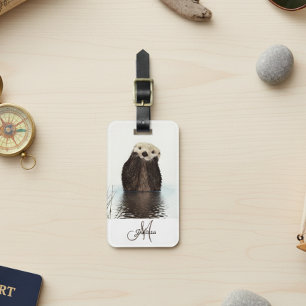 Otter Lover Monogram Personalisiert Gepäckanhänger